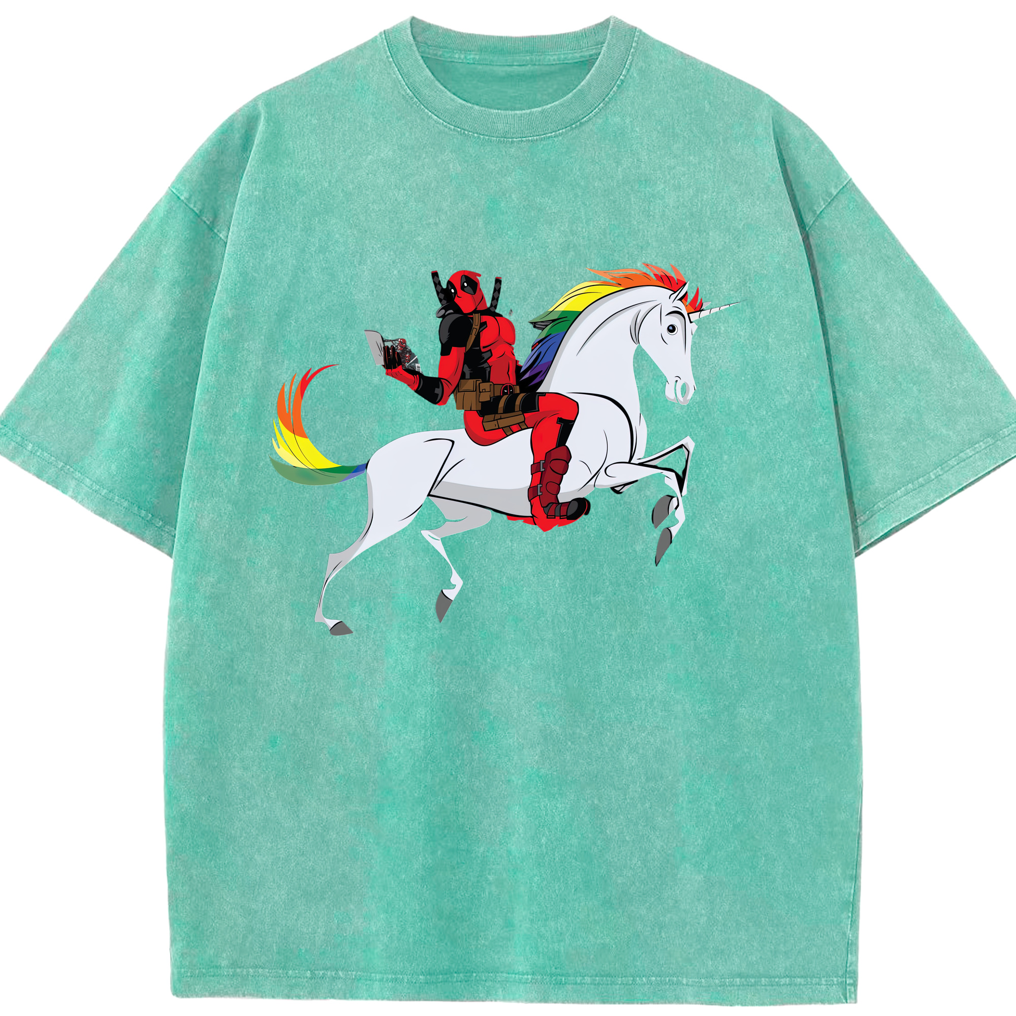 （画像用） Deadpool デッドプール 綿100% ヴィンテージ風 半袖Tシャツ（フロントプリント）